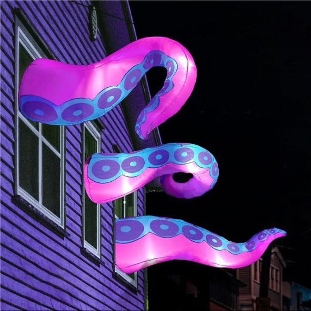 New 3 Pcs Halloween Inflatables Octopus Tentacle Outdoor Window